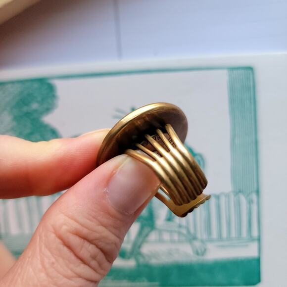 Jan Michaels San Francisco Purple Stone Crypt Ring Adjustable Sz 8 - Picture 3 of 7